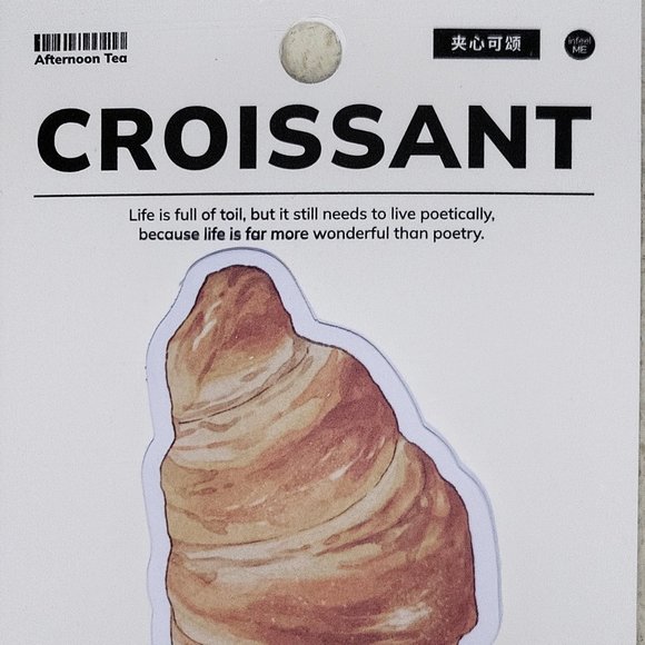 Croissant bread bun sticky note memo pad - Picture 1 of 2